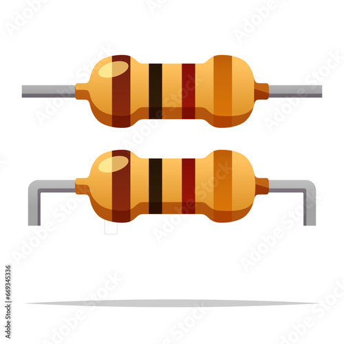 Resistor electrical component part vector isolated illustration