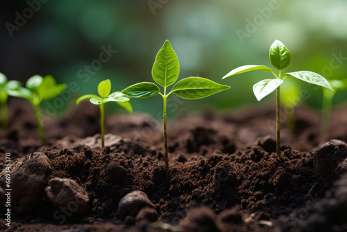 Growth Trees concept Coffee bean seedlings nature