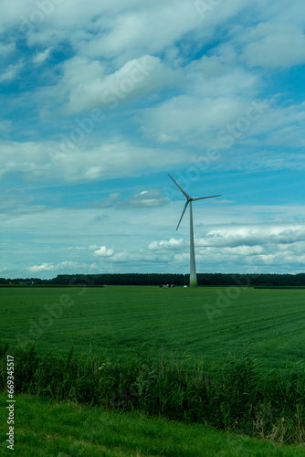 Netherlands, Harderwijk, Dolfinarium, a windmill on a cloudy day