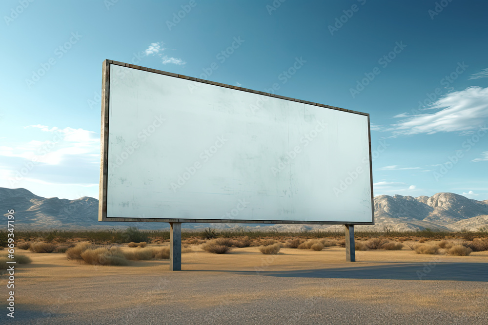 an empty blank billboard empty poster on a deserted road an empty blank billboard empty poster on a deserted road