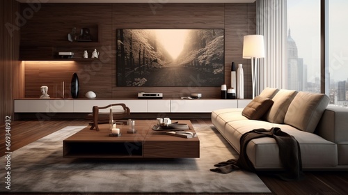 decoration and furniture in modern living room