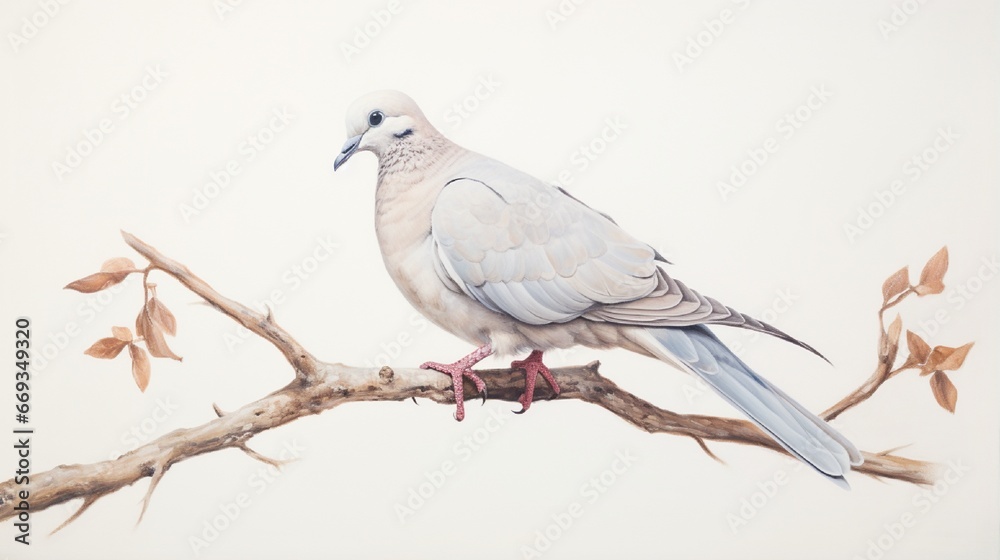 dove on white background