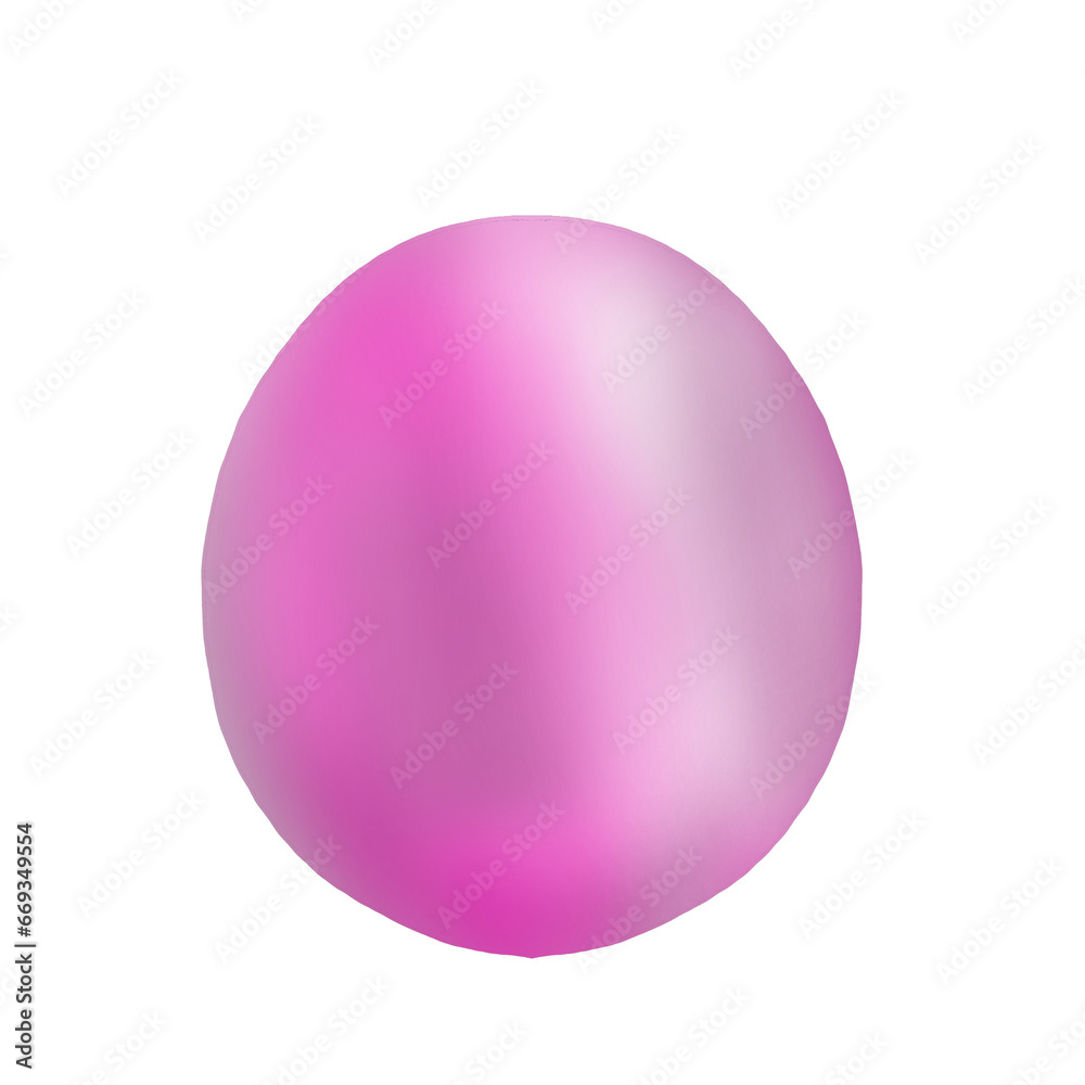 Illustration of pink Opalescent color easter eggs on a white background