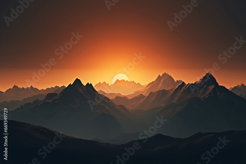 Silhouette of mountain © cong