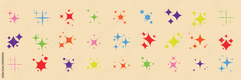 Set of stars on background. Sparkle star icons. Different multicolored sparkles icons. Collection of star sparkles symbol. Stars sparkles. Vector Set of stars on background. Sparkle star icons. Different multicolored sparkles icons. Collection of star sparkles symbol. Stars sparkles. Vector