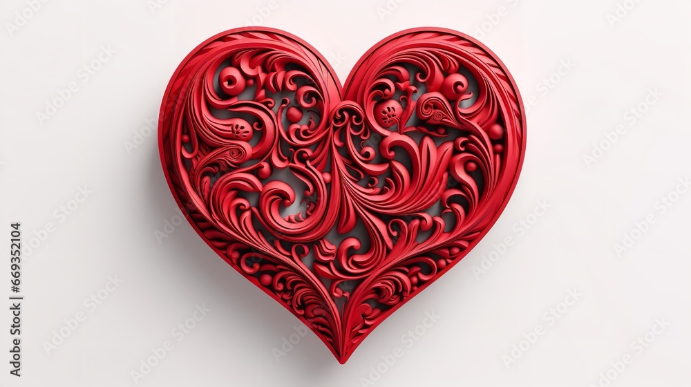 3D Valentine's Day red hearts. Generative Ai. 3D Valentine's Day red hearts. Generative Ai.
