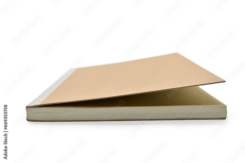 brown craft paper cover notebook isolated on white background, stationery for office brown craft paper cover notebook isolated on white background, stationery for office