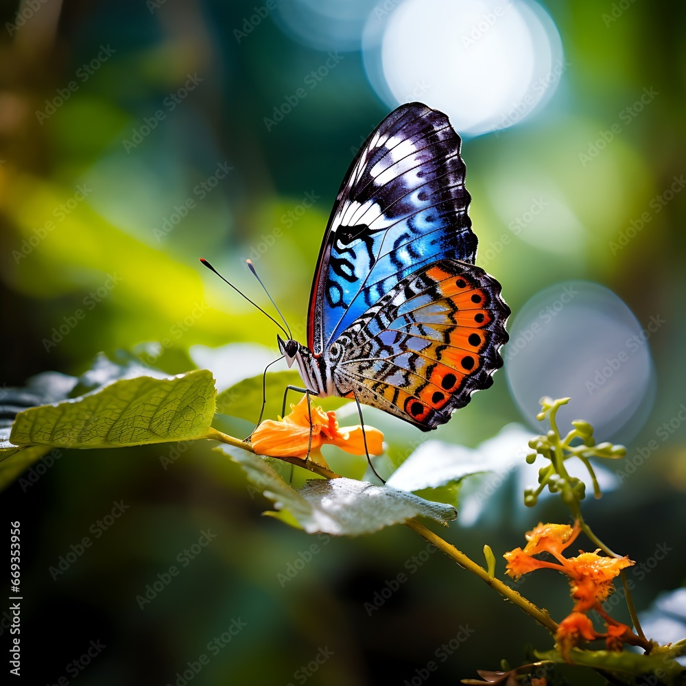 Obraz premium butterfly in nature background ai generated