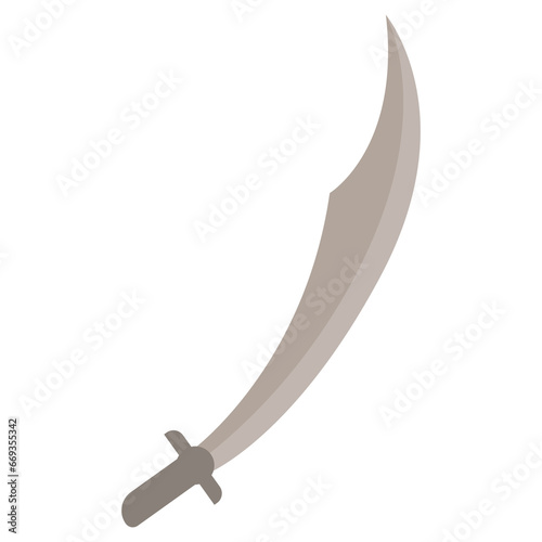 Vector illustration of sword. Colored vector for website design .Simple design on transparent background (PNG).