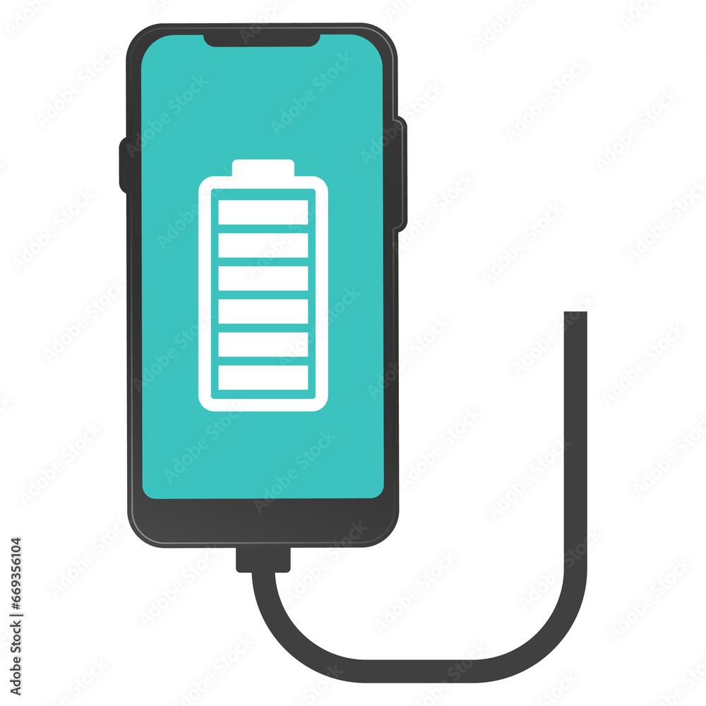 Vector illustration of charging smartphone icon sign and symbol ...