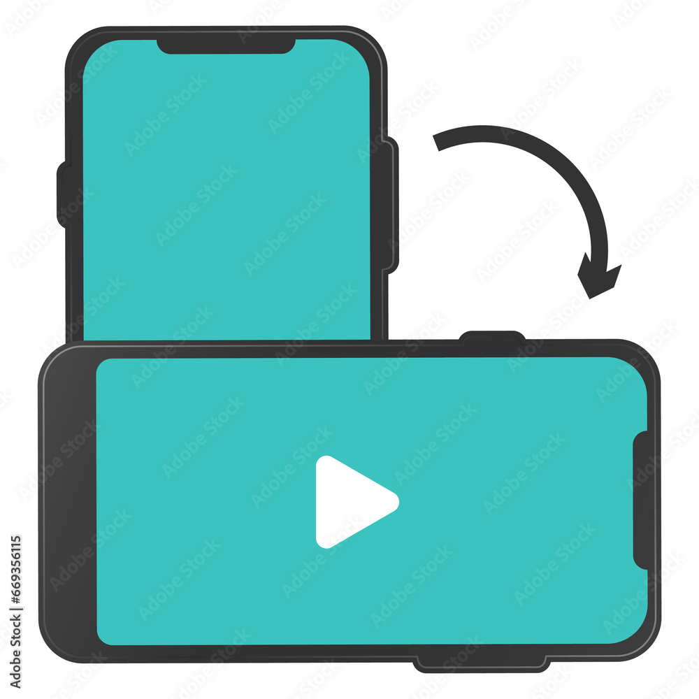 Vector illustration of smartphone rotation icon sign and symbol. colored icons for website design .Simple design on transparent background (PNG).