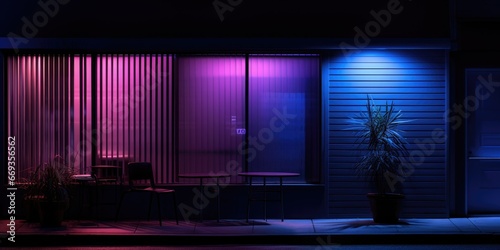 A sophisticated and informative study  with an awning stripe texture  and a black light effect. AI Generative