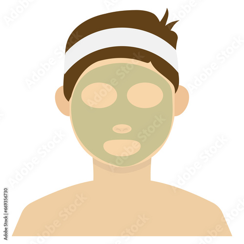 Vector illustration of natural face mask icon sign and symbol. colored man icons for website design .Simple design on transparent background (PNG).