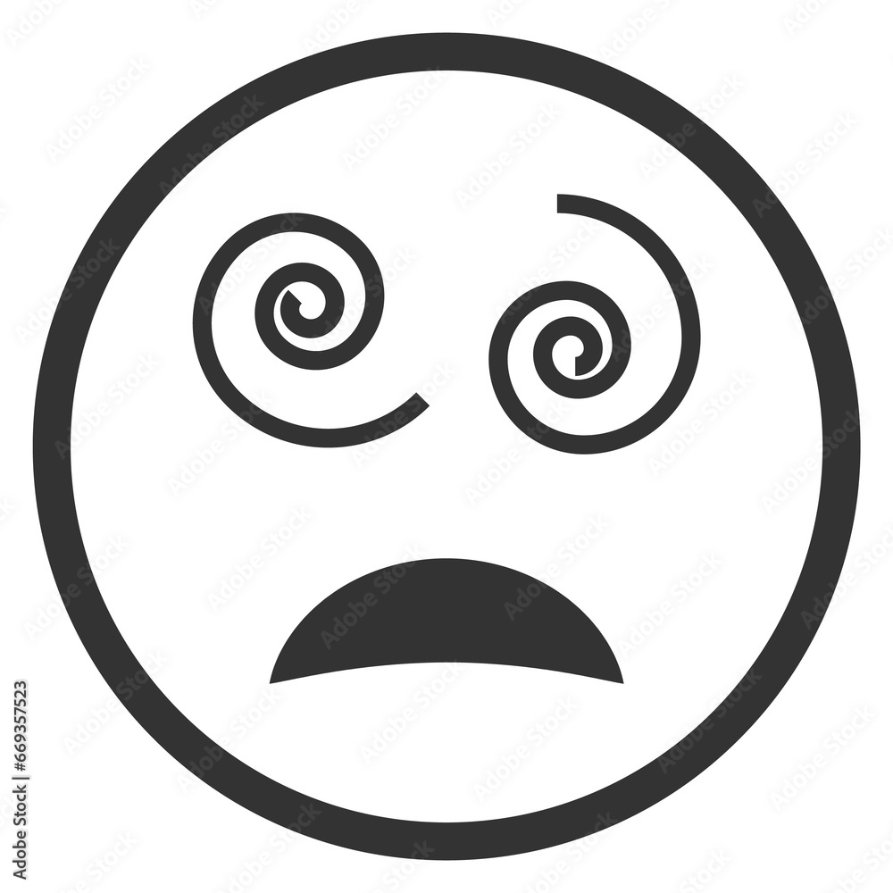 Vector illustration of dizzy emoticons. icon in dark color for website design .Simple design on transparent background (PNG). Vector illustration of dizzy emoticons. icon in dark color for website design .Simple design on transparent background (PNG).