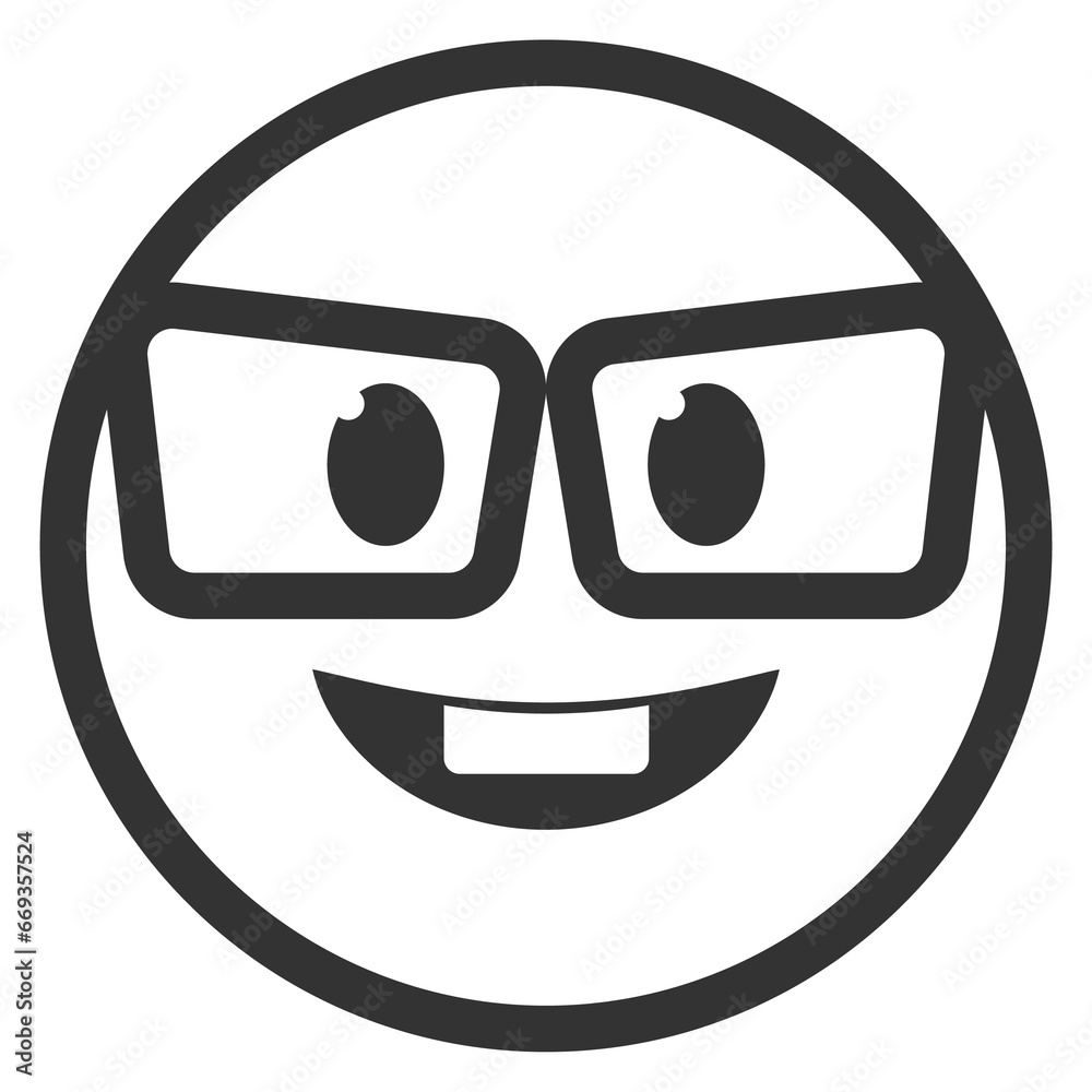 Vector illustration of wearing glasses emoticons. icon in dark color for website design .Simple design on transparent background (PNG). Vector illustration of wearing glasses emoticons. icon in dark color for website design .Simple design on transparent background (PNG).