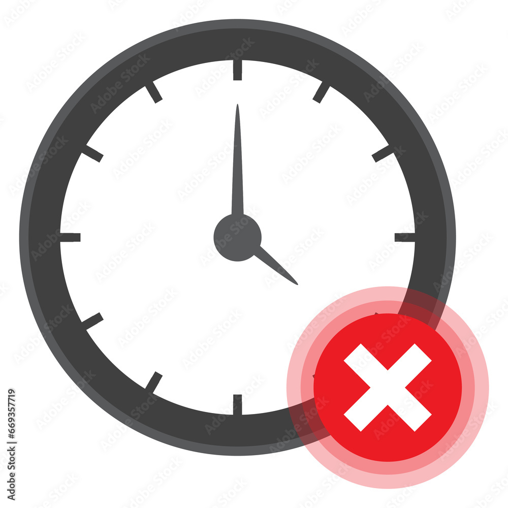 Vector illustration of wrong time icon sign and symbol. colored icons ...