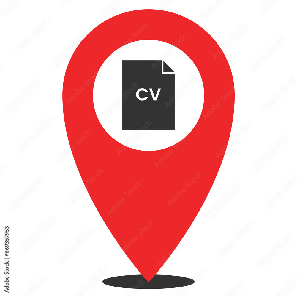 Vector illustration of Job location. Simple icon in red color on White background. Vector illustration of Job location. Simple icon in red color on White background.