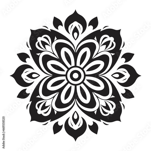 Floral Mandala Art vector Icon isolated on a White Background  boho mandala  Arabic mandala  mandala silhouette