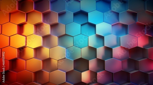 Abstract texture background in hexagonal shape. Background with hexagonal refraction effect.