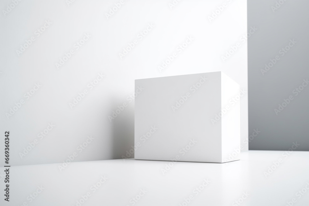 White box mockup on a white background. 3d rendering. White box mockup on a white background. 3d rendering.