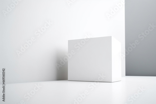 White box mockup on a white background. 3d rendering. photo