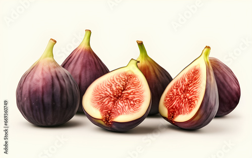 Fresh figs isolated on a white background. 