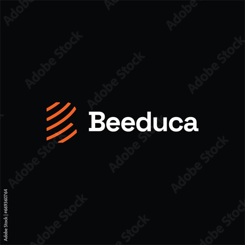 Modern bee logo - Bee branding logo - B letter logo 