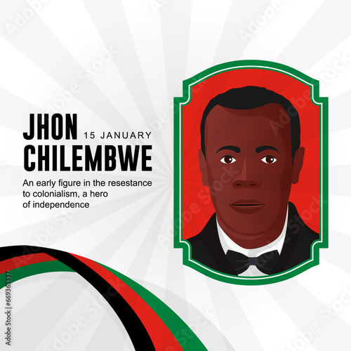 Jhon Chilembwe Day. The Day of Malawi Jhon Chilembwe illustration vector background. Vector eps 10 photo