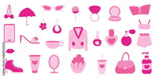 barbicore set elements pink doll accessories play