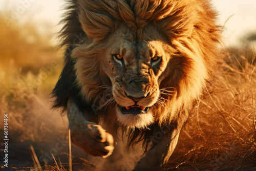 Bullet Time Photography. lion hunting