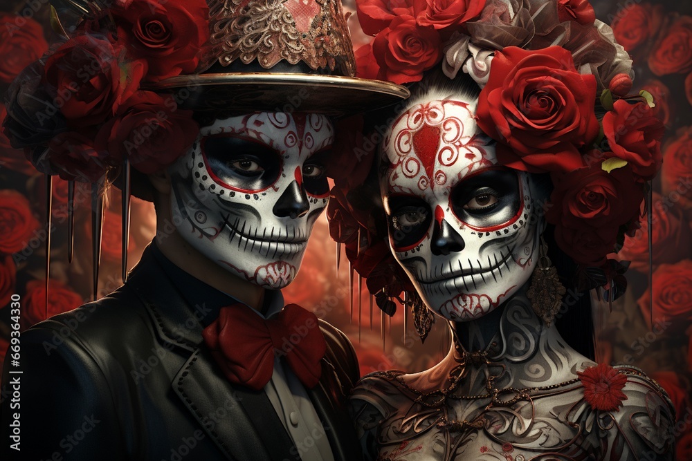 Day of the Dead Celebration Created with Generative AI Day of the Dead Celebration Created with Generative AI