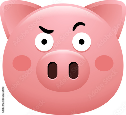 cute pig face emoji sticker