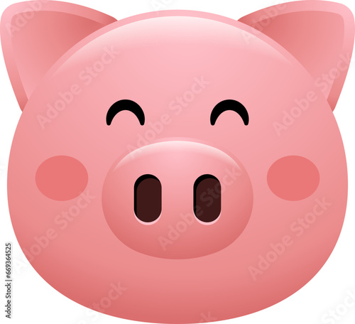 cute pig face emoji sticker