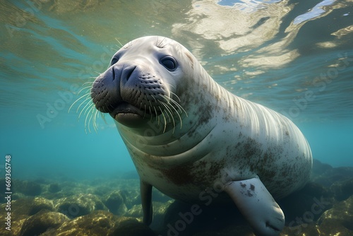 elephant seal in ocean natural environment. Ocean nature photography © Muhammad