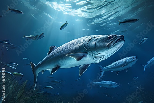 hake in ocean natural environment. Ocean nature photography © Muhammad