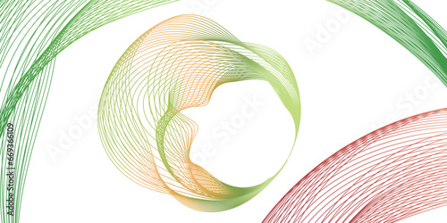 Abstract colorful wave circle line on transparent background modern stream wave and wave curve round lines background. Vector business Illustration pattern of lines in transparent background