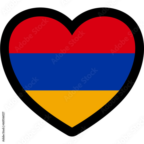 armenian flag heart shape armenia