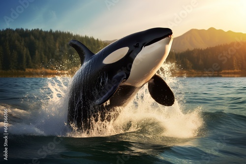 killer whale in ocean natural environment. Ocean nature photography