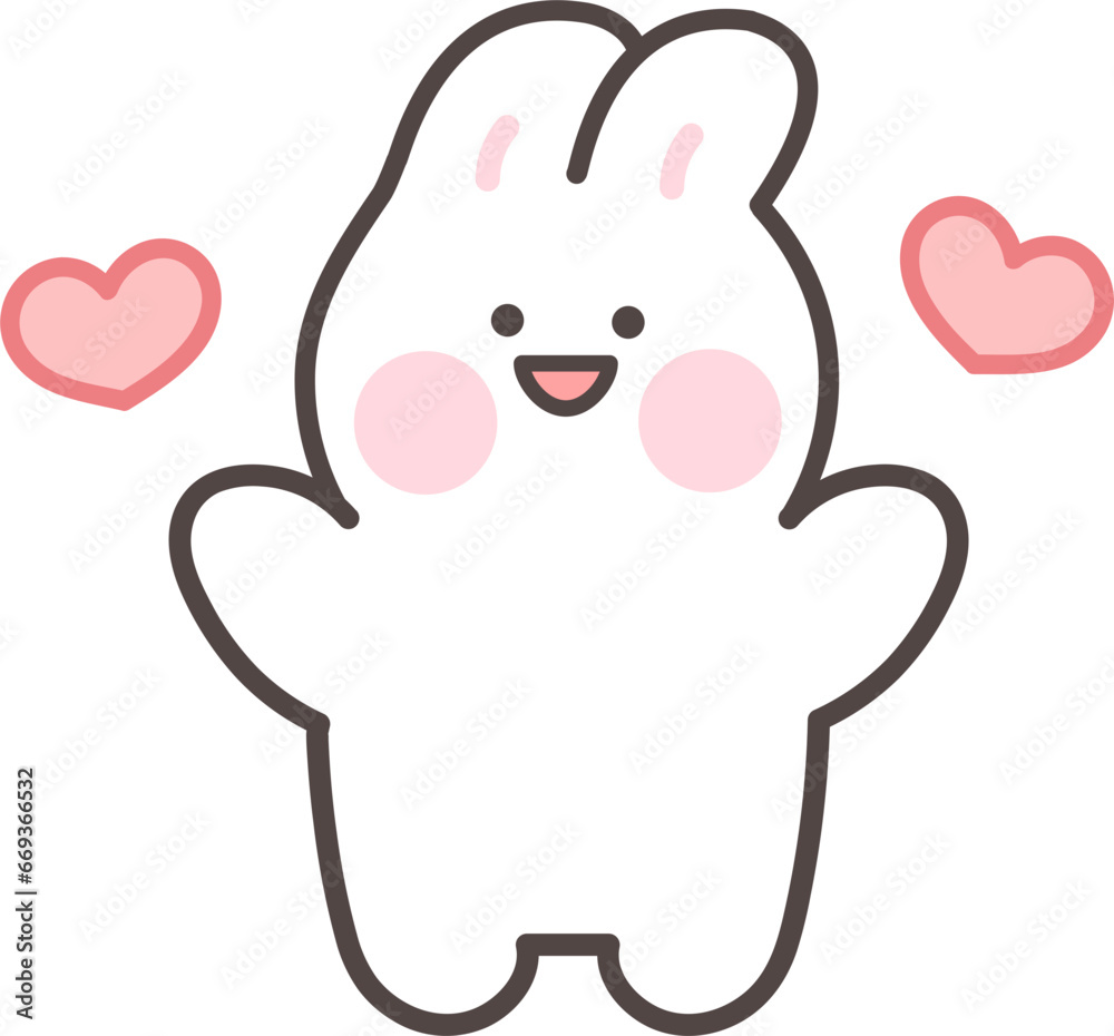 Fototapeta premium 토끼 이모티콘