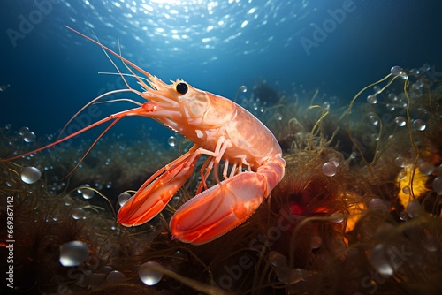shrimp in ocean natural environment. Ocean nature photography