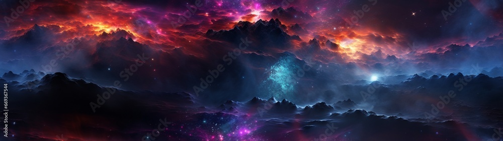 cloud aurora cosmic banner background