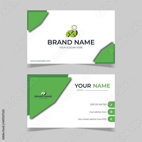 elegant modern business card design template green
