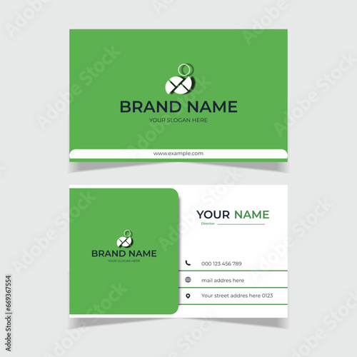 elegant modern business card design template green