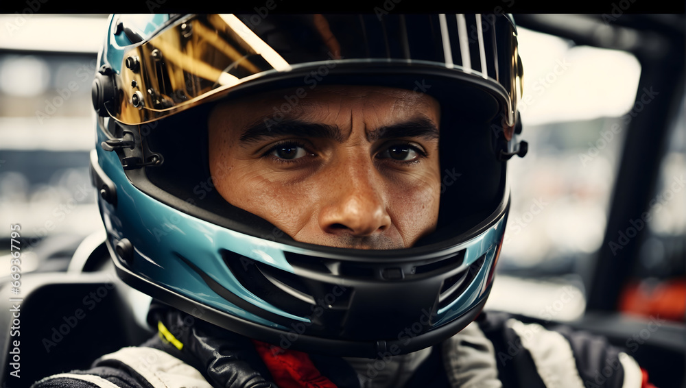 portrait of a rally driver portrait of a rally driver