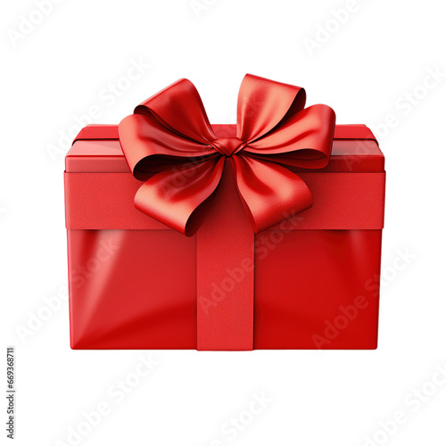 Gift in a red package on a transparent background. © PNGstock