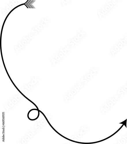 Hand drawn arrow, transparent PNG