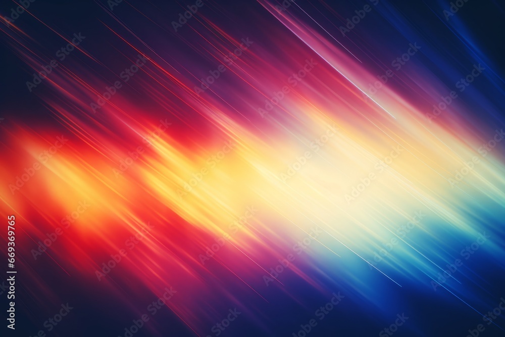Blurry rainbow light leaks and dust texture on black background for retro film analog overlay.
Blurry rainbow light leaks and dust texture on black background for retro film analog overlay.