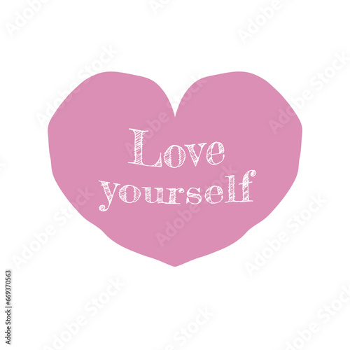 Pink heart, love yoursrlf
