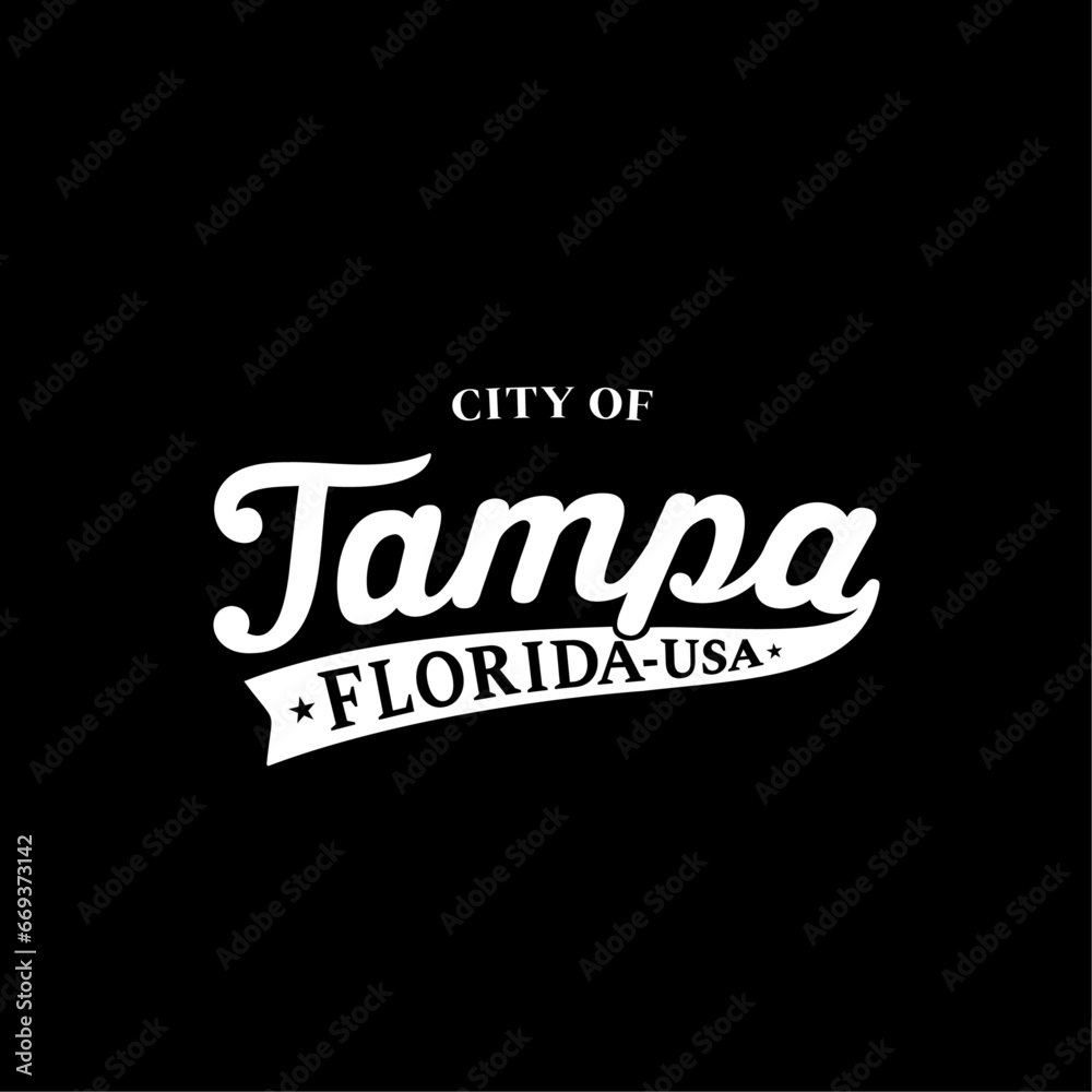 City of Tampa lettering design. Tampa, Florida typography design. Vector and illustration.

