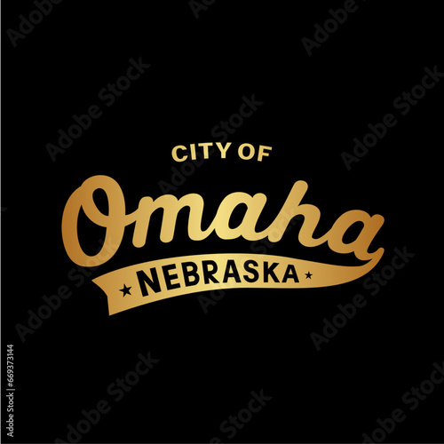City of Omaha lettering design. Omaha  Nebraska typography design. Vector and illustration.